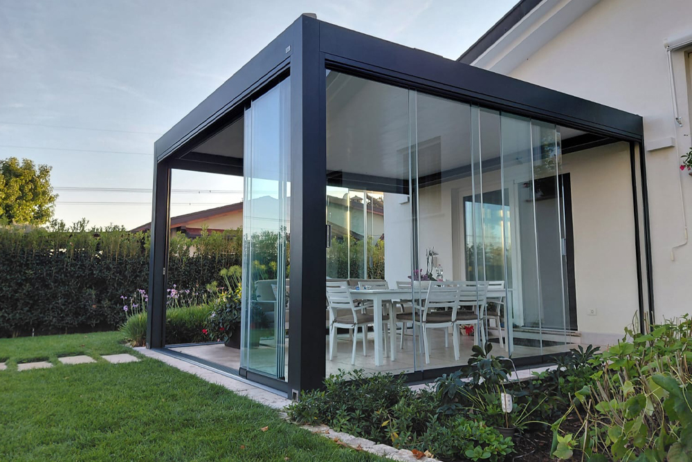 pergola con vetrate